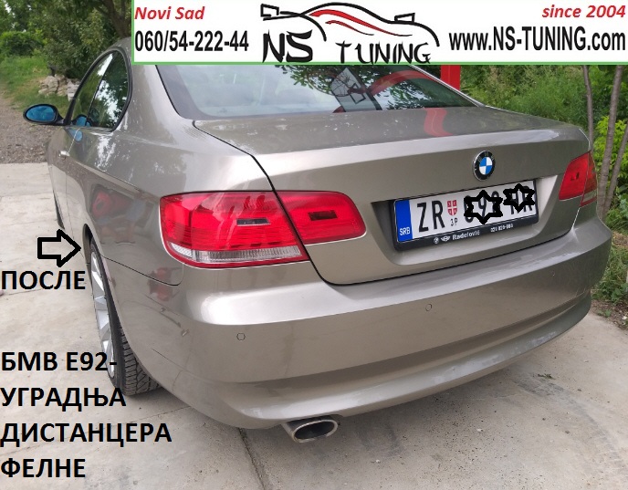 bmw e92 aluminijumski distanceri felne 5x120 20mm produzeni srafovi 12x1.5 ugradnja novi sad tuning